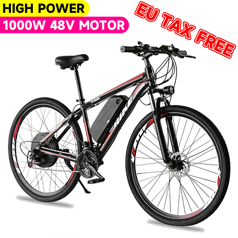 29 인치 1000W 국가 표준 전기 자전거 48V 리튬 보조 산 댐핑 자전거 크로스 컨트리 오프로드 LED 빛